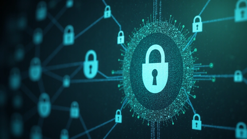 Abstract representation of data privacy and security with digital lock and shield icons